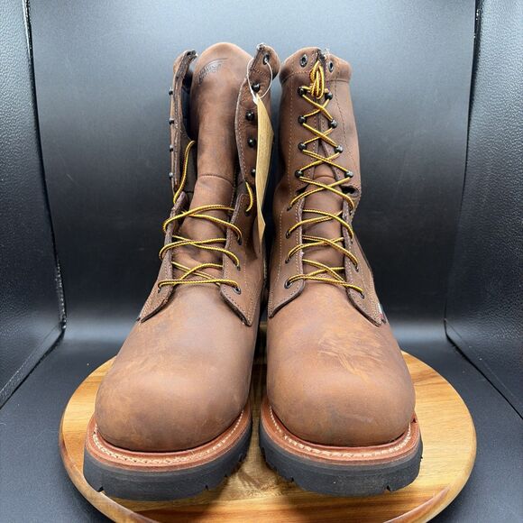 Red Wing 620 9” Mens Size 13 2E Logger Boots Waterproof Brown Soft Toe Work main image 4